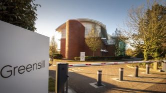 The entrance to Greensill Capital’s offices in the Daresbury Park business estate near Warrington