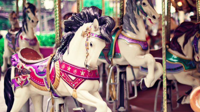 Horse rides on a carousel