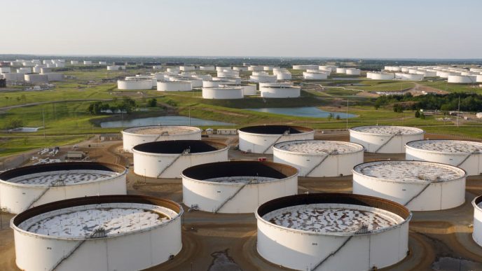 Oil prices drop on rising U.S. inventories and