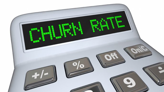 Churn rate text on calculator screen